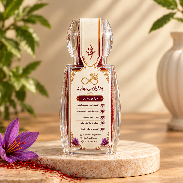 پودر زعفران بینهایت دو مثقالی(۹/۲۱۶) گرم خالص و طبیعی