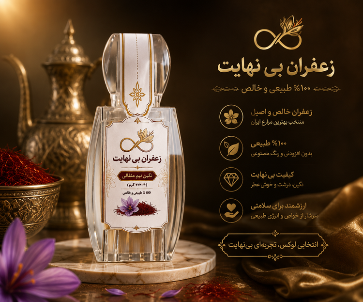 زعفران نگین نیم مثقالی بینهایت
